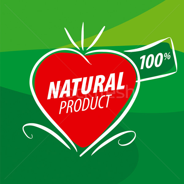 Stock photo: vector logo red vegetables in the shape of a heart for natural p