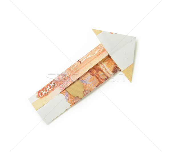 Săgeată origami alb afaceri proiect Imagine de stoc © butenkow