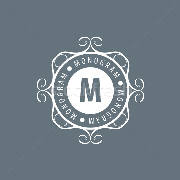 Monogram vector frame logo sjabloon patroon Stockfoto © butenkow