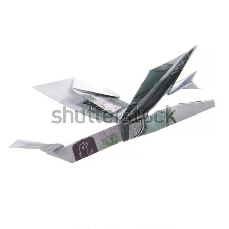 Origami avião notas branco negócio papel Foto stock © butenkow