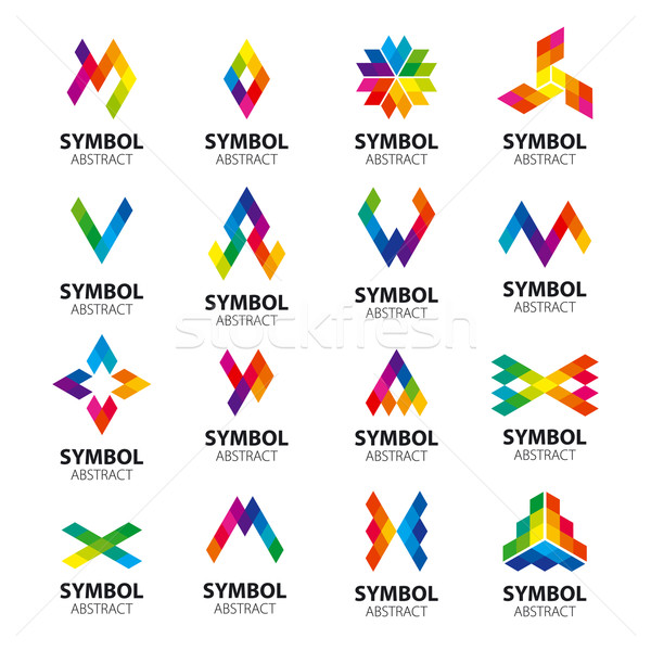 set of vector logos abstract modules Stock photo © butenkow