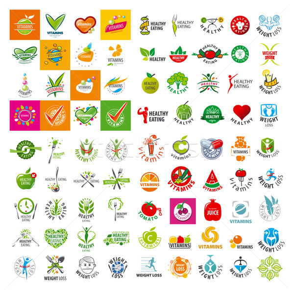 large set of vector logo of a healthy lifestyle Stock photo © butenkow