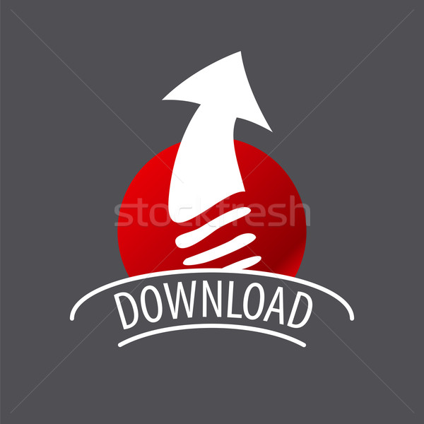 vector logo red circle and arrow Stock photo © butenkow