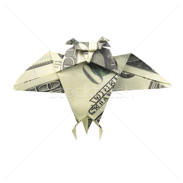 Origami pasăre bancnote alb bani natură Imagine de stoc © butenkow