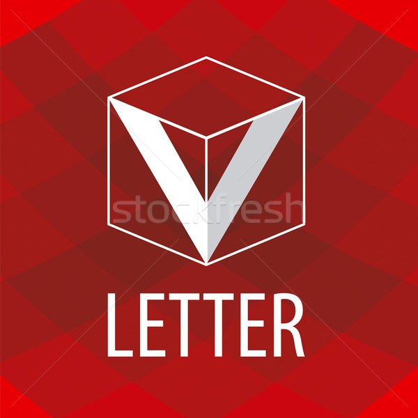 vector logo the letter V in the form of a cube Stock photo © butenkow