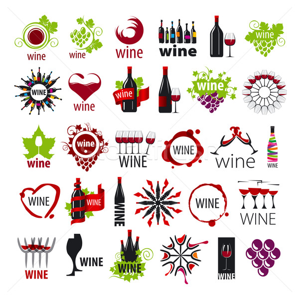 biggest collection of vector logos wine  Stock photo © butenkow