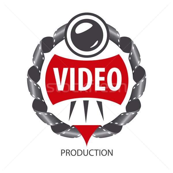 Foto stock: Vector · logo · emblema · lente · resumen · película
