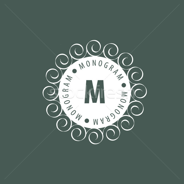 Monogram vector frame logo sjabloon patroon Stockfoto © butenkow