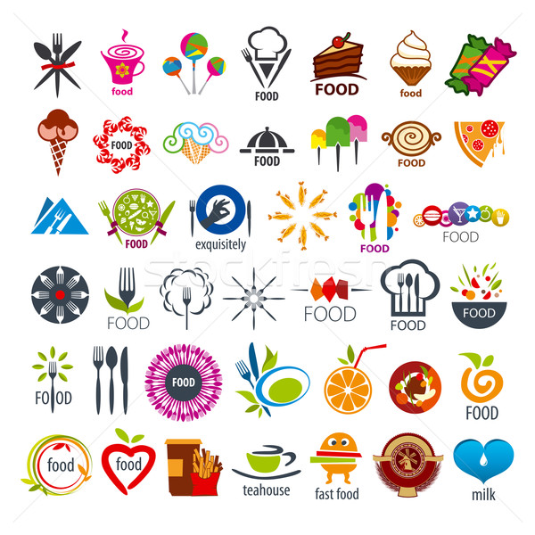 biggest collection of vector logos food Stock photo © butenkow