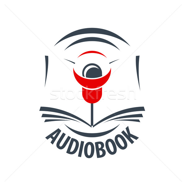 vector logo audiobook with a red speaker Stock photo © butenkow