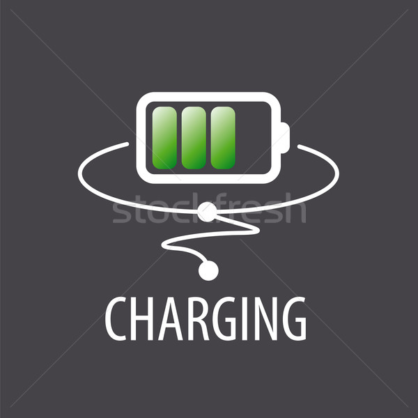vector logo with green battery charging Stock photo © butenkow