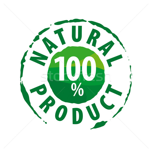 Round vector logo for 100% natural products Stock photo © butenkow