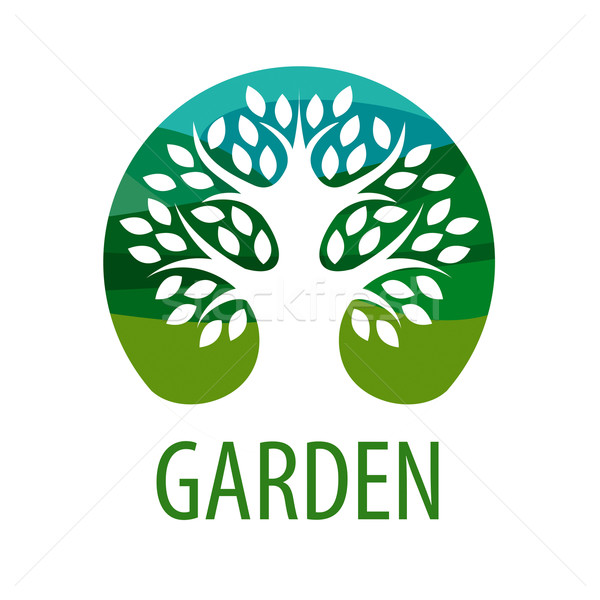 Vector logo árbol jardín flor naturaleza Foto stock © butenkow