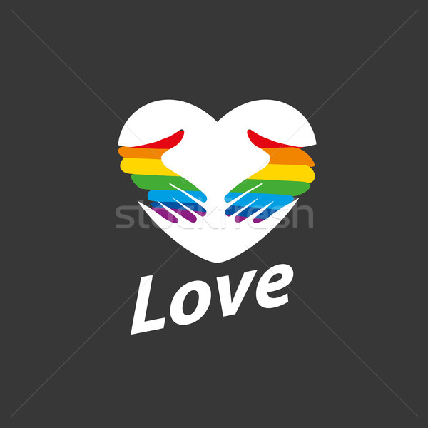 logo heart and rainbow Stock photo © butenkow
