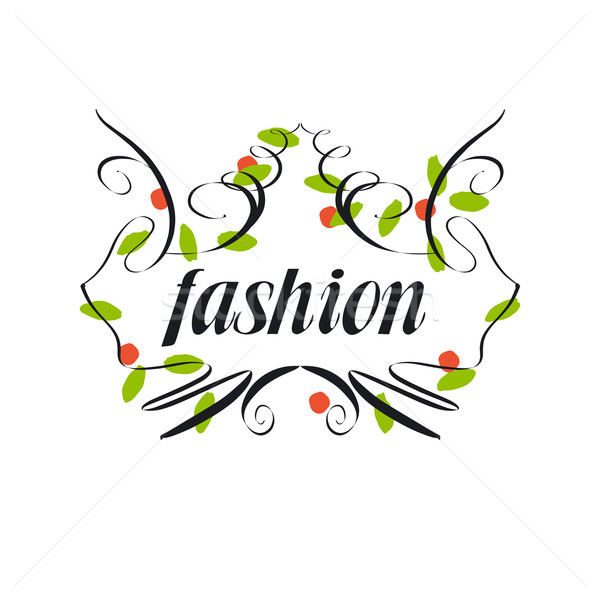 модный вектора логотип растительность структур красоту Сток-фото © butenkow