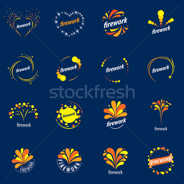 set of vector logos for fireworks Stock photo © butenkow
