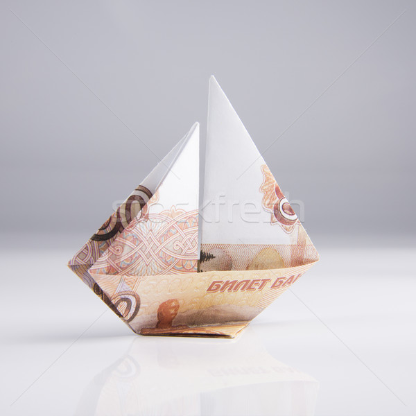 Statku origami biały działalności banku Zdjęcia stock © butenkow