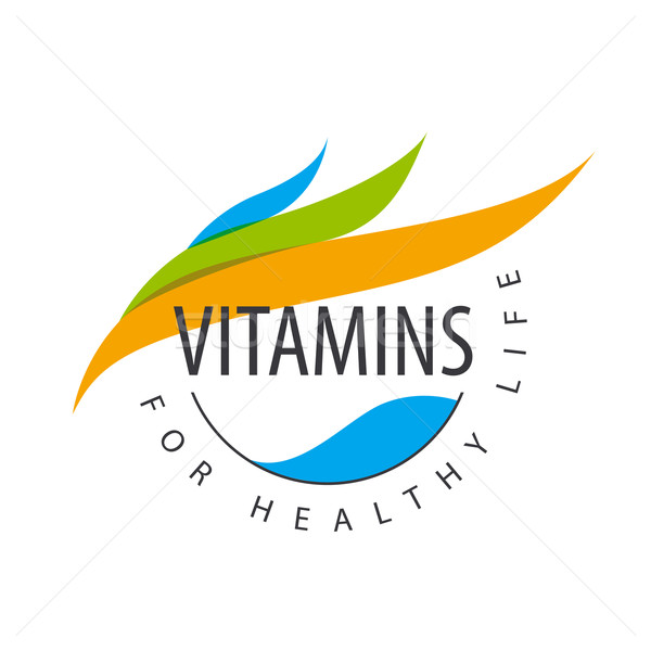 Vecteur logo vitamines pétales alimentaire Photo stock © butenkow