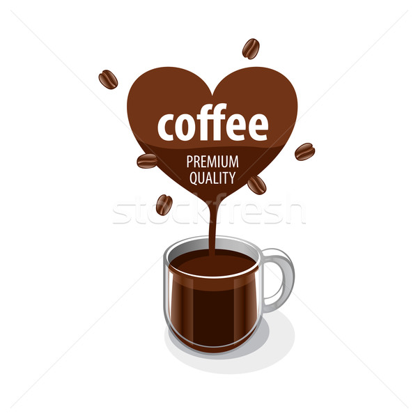 Vetor logotipo café bebida quente ilustração coração Foto stock © butenkow