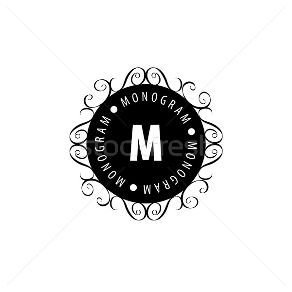 Monogram wektora ramki logo szablon wzór Zdjęcia stock © butenkow
