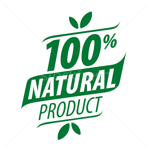 Green vector logo for a 100% natural food Stock photo © butenkow