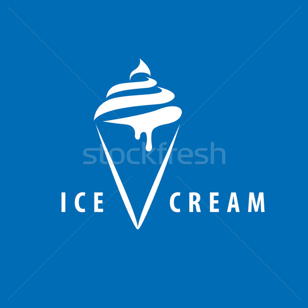 Logo ijs logo-ontwerp sjabloon voedsel achtergrond Stockfoto © butenkow