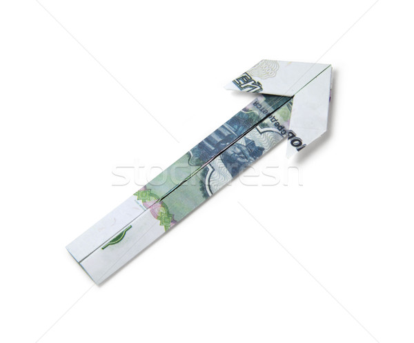 Flèche origami blanche affaires design Photo stock © butenkow