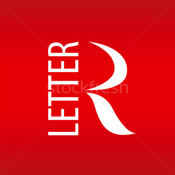 vector logo abstract letter R on a red background Stock photo © butenkow