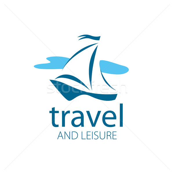 Foto stock: Vector · logo · yate · plantilla · ilustración · viaje