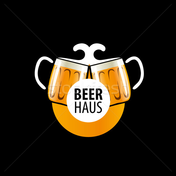 Wektora piwa logo szablon szkła projektu Zdjęcia stock © butenkow
