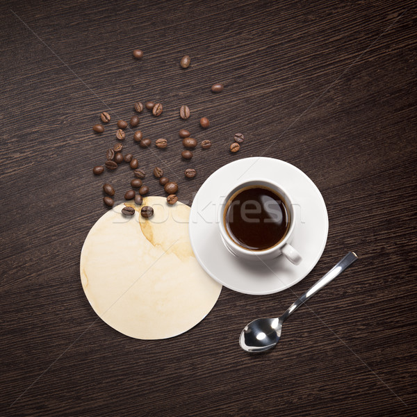 Stok fotoğraf: Kahve · ahşap · üst · görmek · siyah · enerji