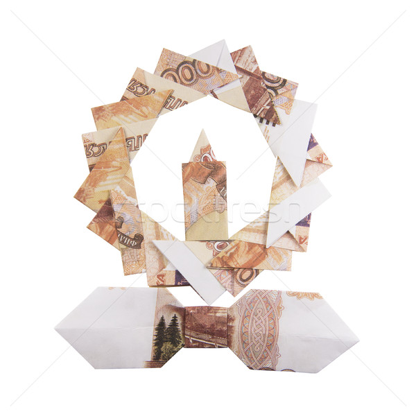 Christmas wreath origami Stock photo © butenkow
