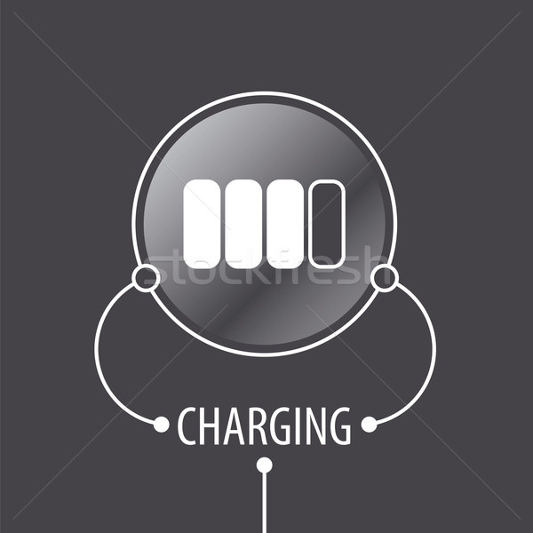 Round vector logo Battery Charger Stock photo © butenkow