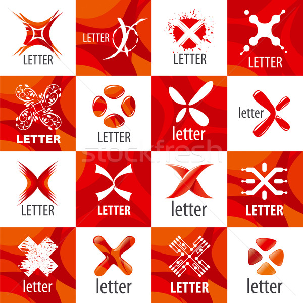 large set of vector logo letter X Stock photo © butenkow