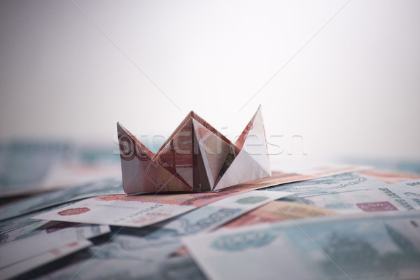 Schiff Origami Banknoten Geld Business Bank Stock foto © butenkow