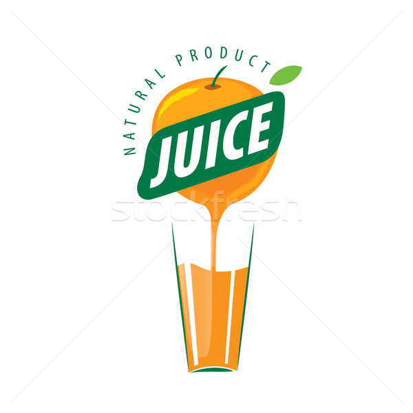 Logo frescos jugo vector icono naturales Foto stock © butenkow