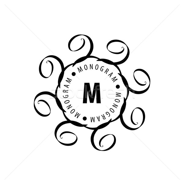 Monogram wektora ramki logo szablon wzór Zdjęcia stock © butenkow