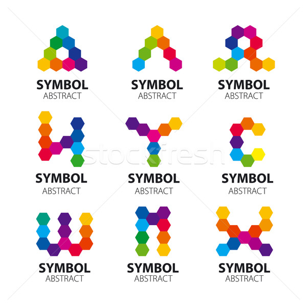Set Vektor Logos abstrakten Design Muster Stock foto © butenkow