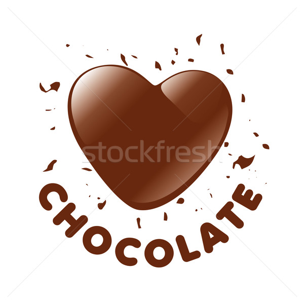 Stock photo: vector logo candy cane in a heart shape