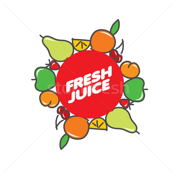 Logo frescos jugo vector icono naturales Foto stock © butenkow