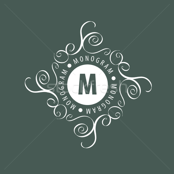 Monogram vector frame logo sjabloon patroon Stockfoto © butenkow