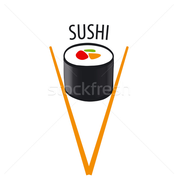 vector logo Japanese sushi and chopsticks Stock photo © butenkow