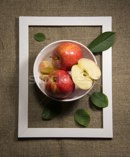 Stilleven appels rijp plaat doek frame Stockfoto © butenkow