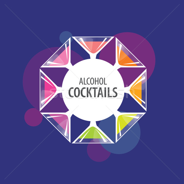 Cocktails logo vecteur icônes boissons fête [[stock_photo]] © butenkow