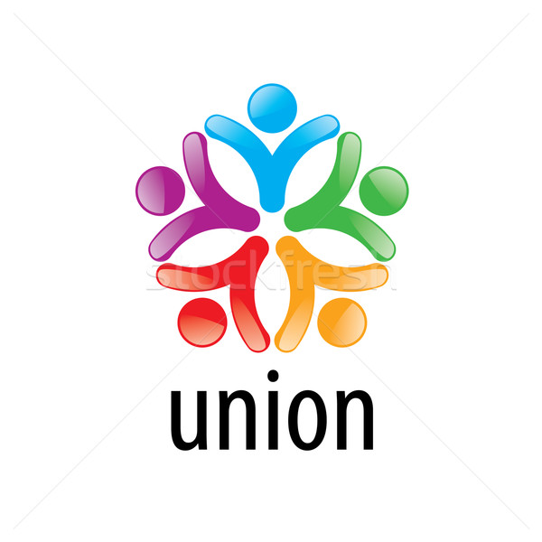 Logo-ul uniune oameni abstract vector colorat Imagine de stoc © butenkow