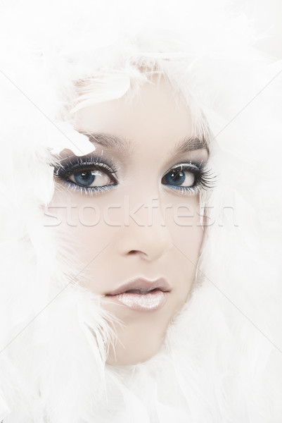 Neige fille belle composent blanche Photo stock © BVDC