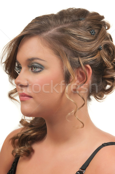 Păr se completează până nuntă faţă adolescent machiaj Imagine de stoc © BVDC