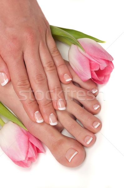 Spa picioare flori mâini masaj lalea Imagine de stoc © BVDC