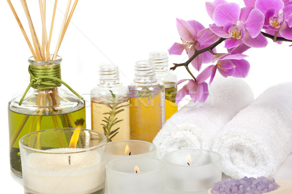 Zdjęcia stock: Spa · leczenie · uzdrowiskowe · aromaterapia · Orchidea · perfum · bawełny