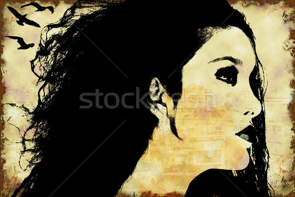 Grunge Photos Istanbul Turquie fille eau [[stock_photo]] © BVDC